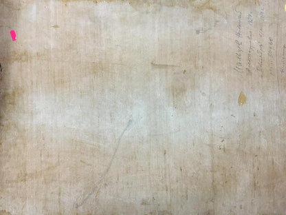 Back of Maltsev Nikolay Alexandrovich watermelon oil painting on aged beige paper
