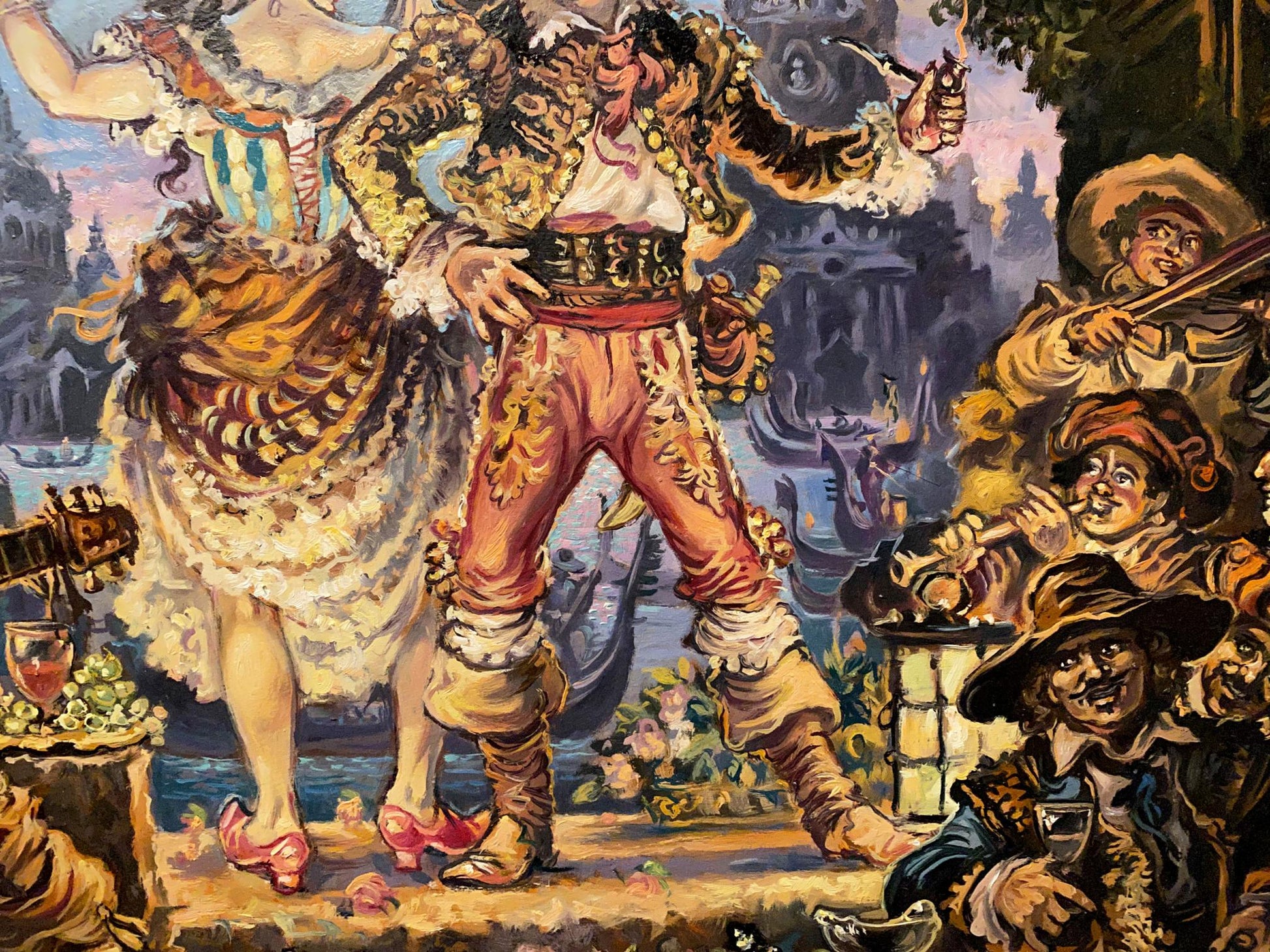Oil painting of Italian dance by Alexander Arkadievich Litvinov