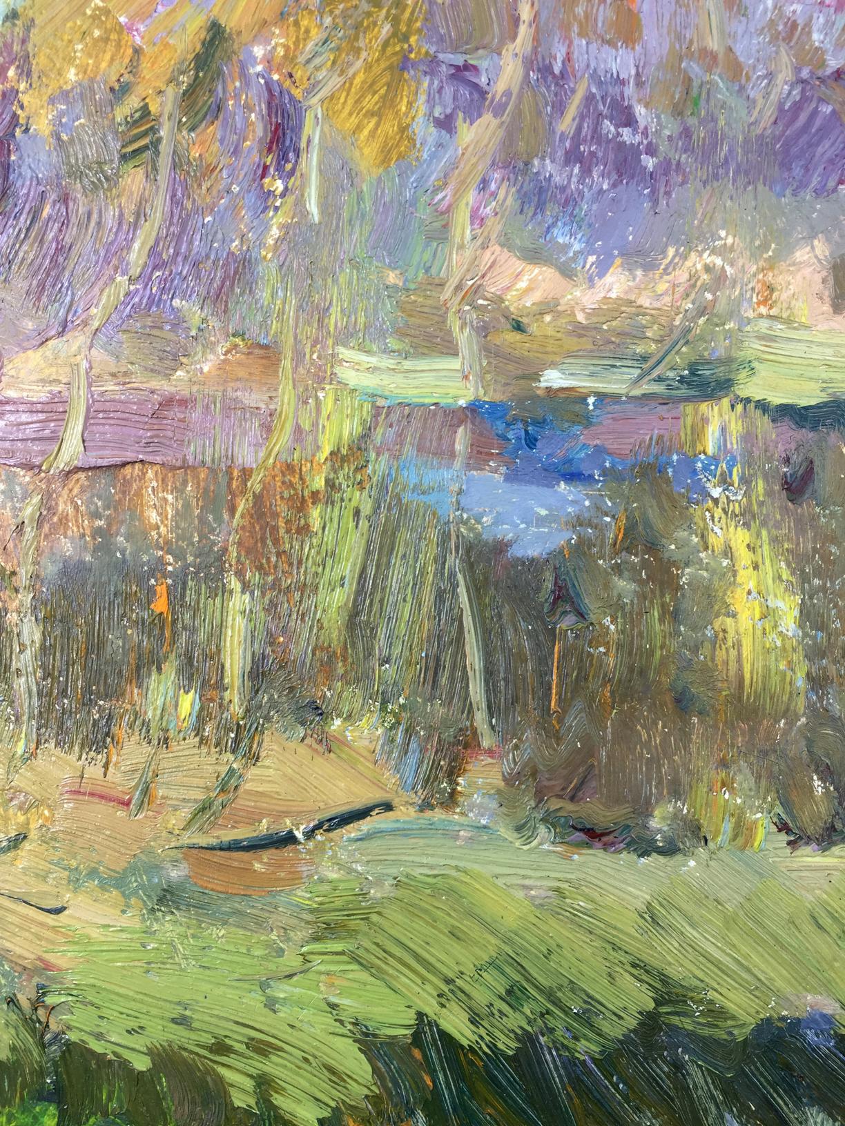 Vibrant impressionist oil painting The Reeds by Sevastyanov Viktor Grigoryevich