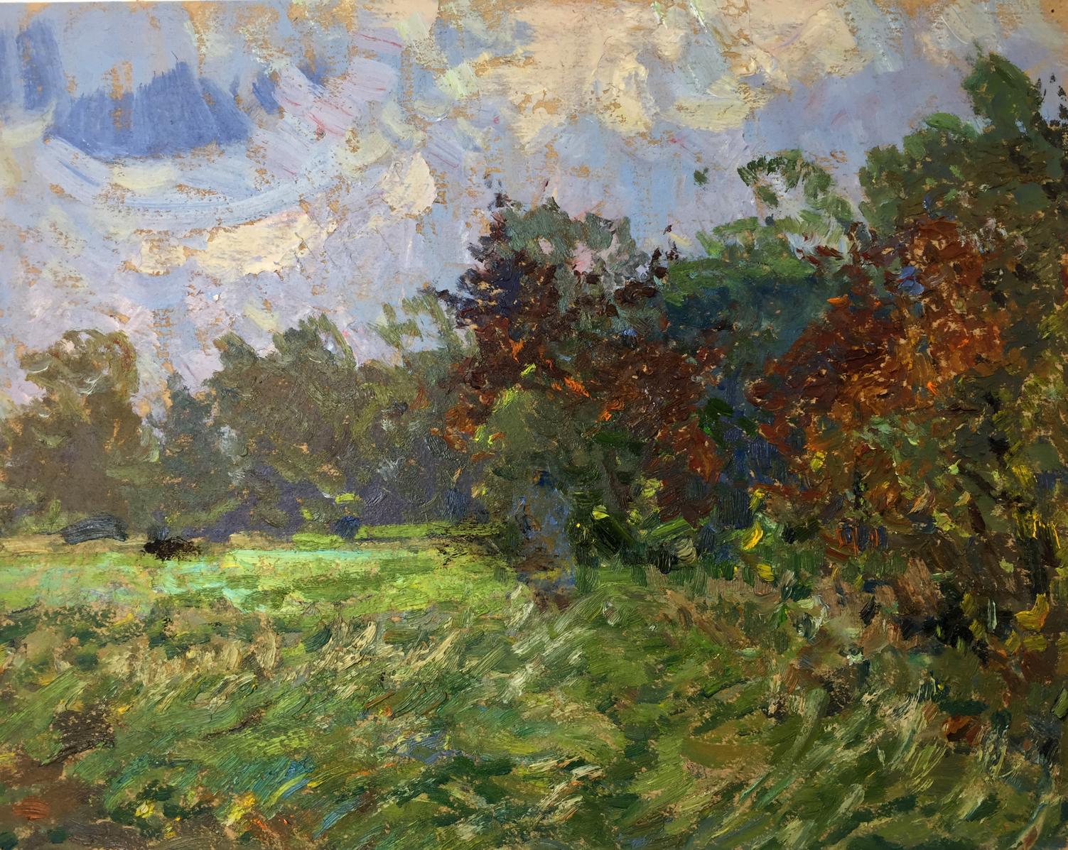 Impressionistic oil painting Glade in the forest by Sevastyanov Viktor Grigoryevich