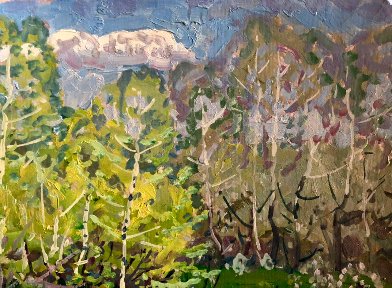 Oil painting Summer in the Bloom by Kolosovsky Georgy Sergeevich, vibrant forest scene