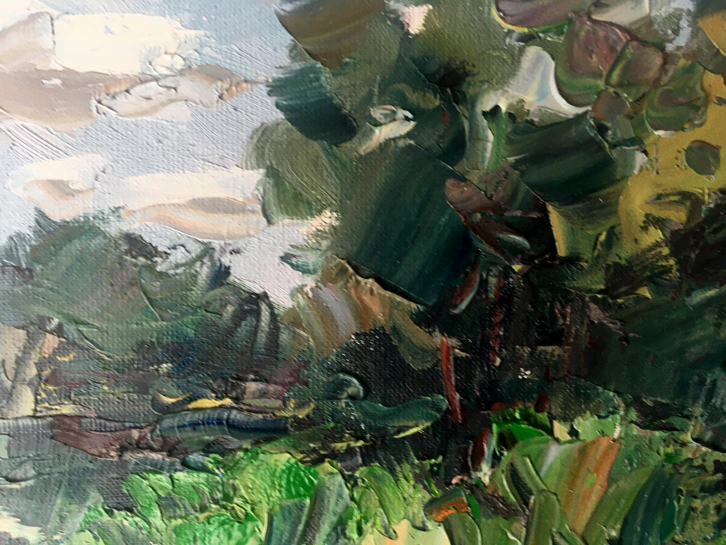 Oil painting River Nature Landscape 