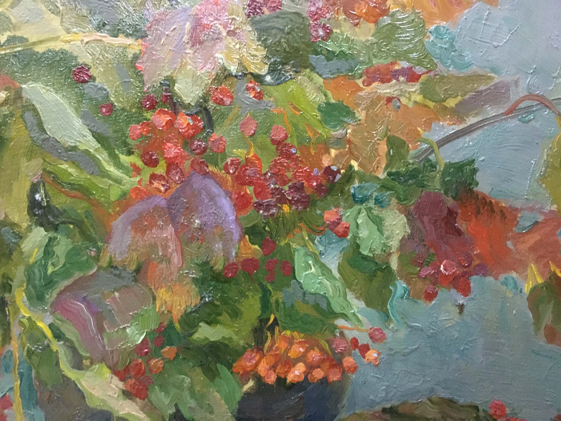 Vibrant impressionist oil painting Viburnum Mynka by Alexander Fedorovich