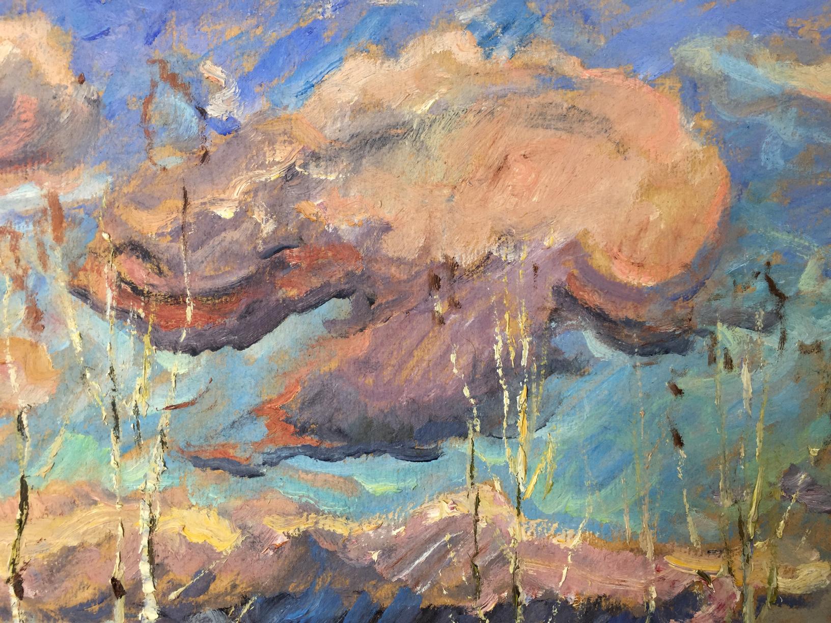 Vibrant impressionistic oil painting Meadows by Sevastyanov Viktor Grigoryevich