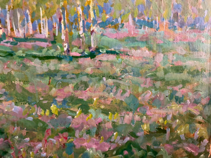 Vibrant impressionist oil painting In April by Kolosovsky Georgy Sergeevich