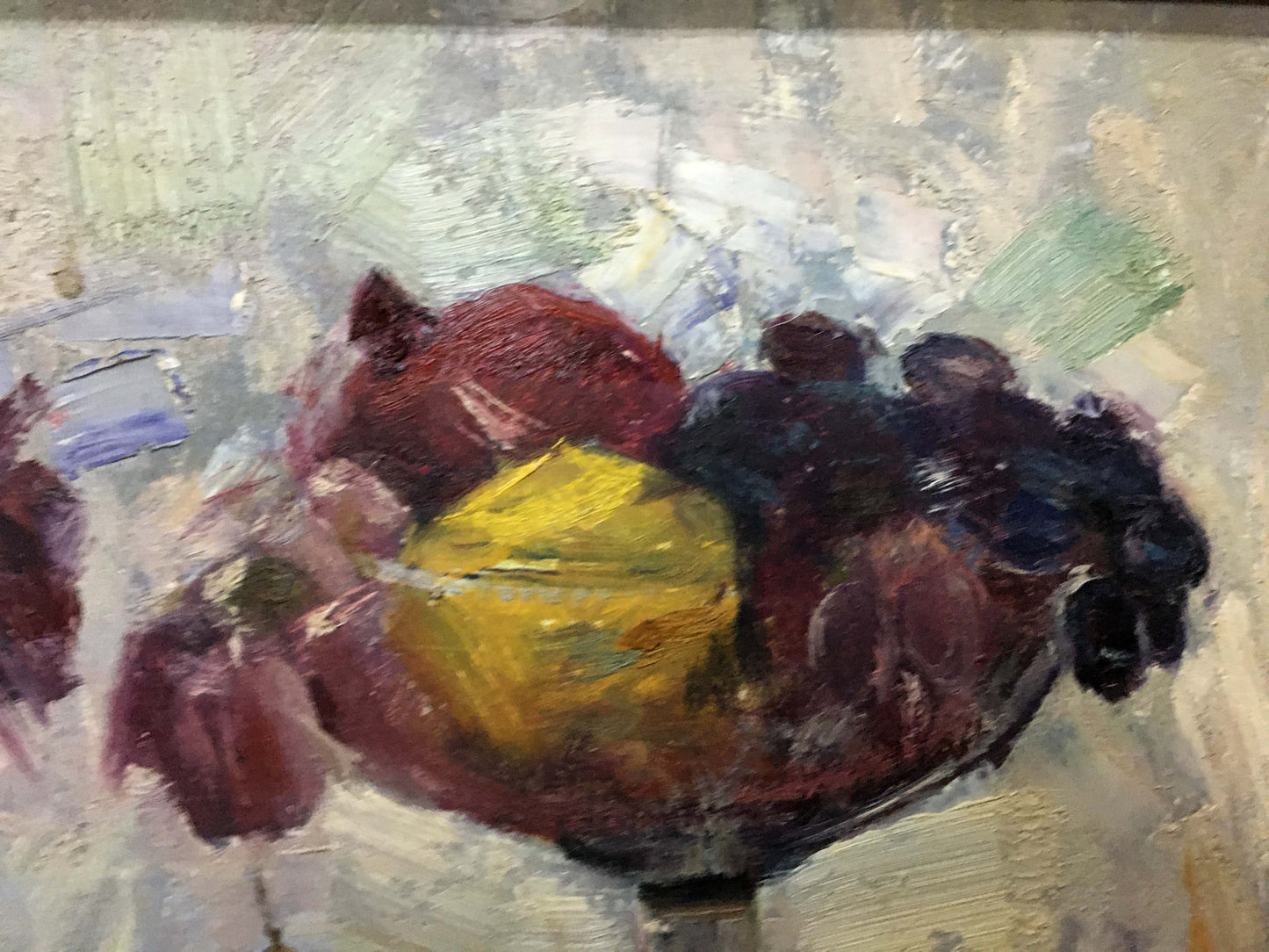 Oil painting of grapes and lemon by Skubko Sergey Mikhailovich