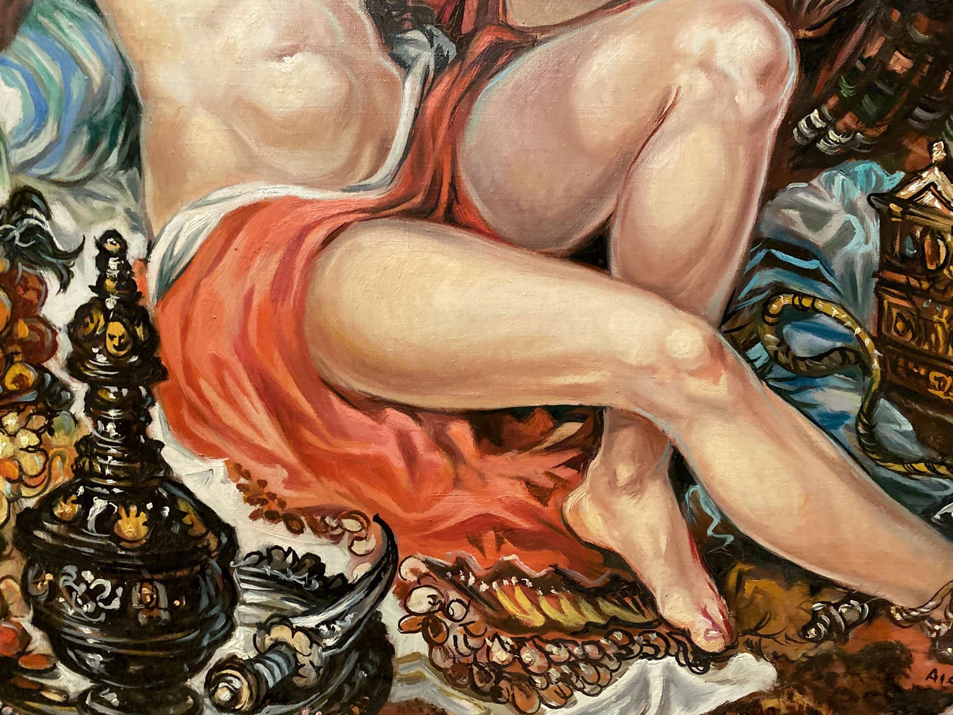 Oil painting of Susanna and the Elders by Alexander Arkadievich Litvinov
