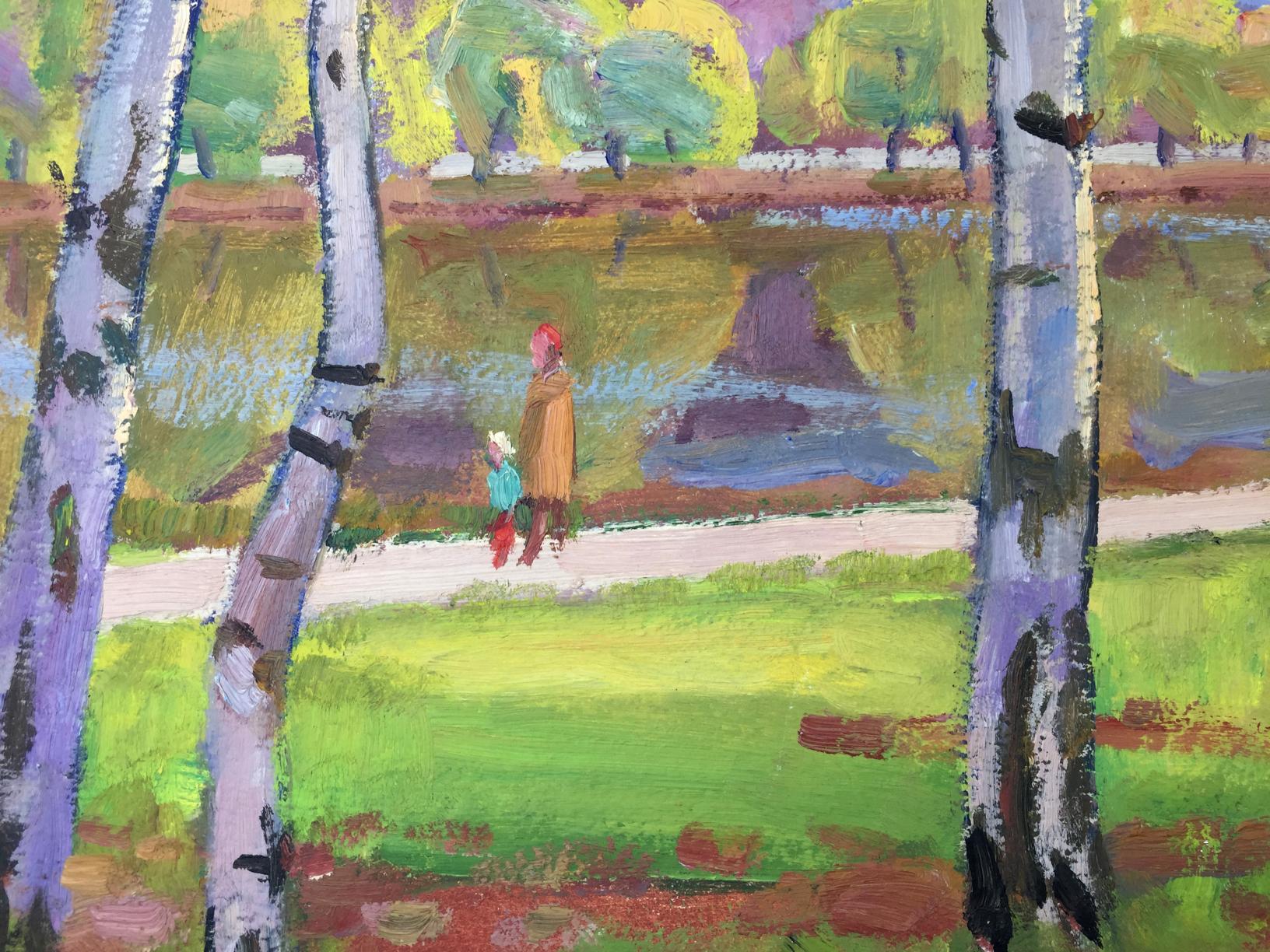 Vibrant oil painting Walk in the park by Khrustalenko Nikolay Alexandrovich