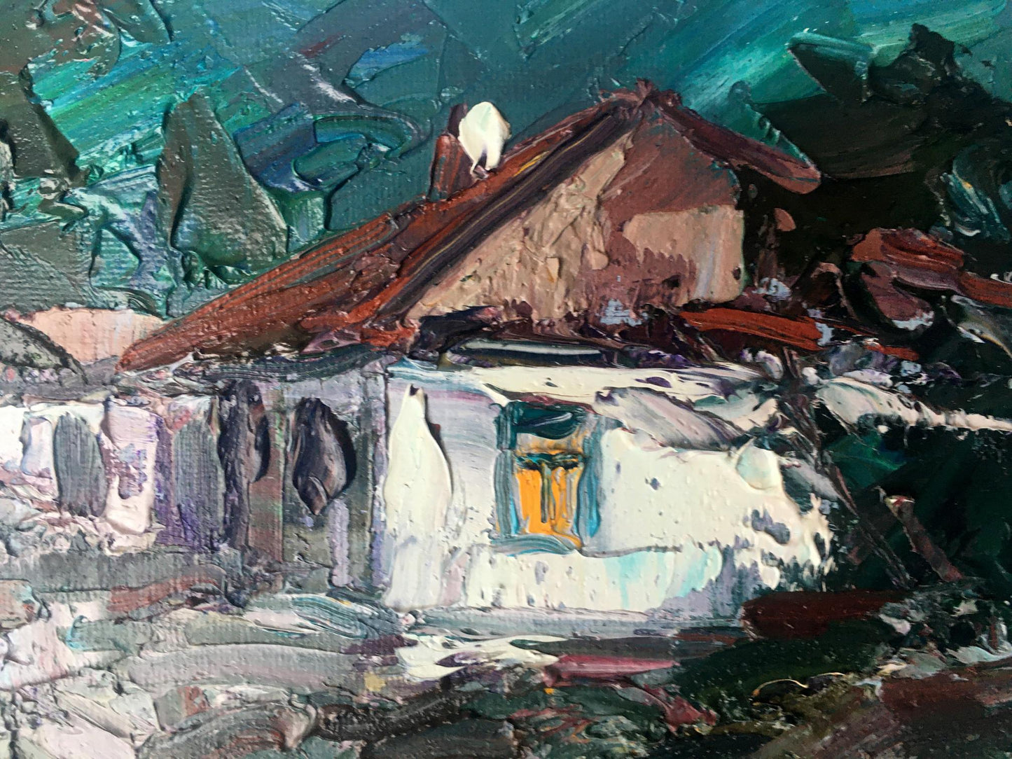 Oil painting village 