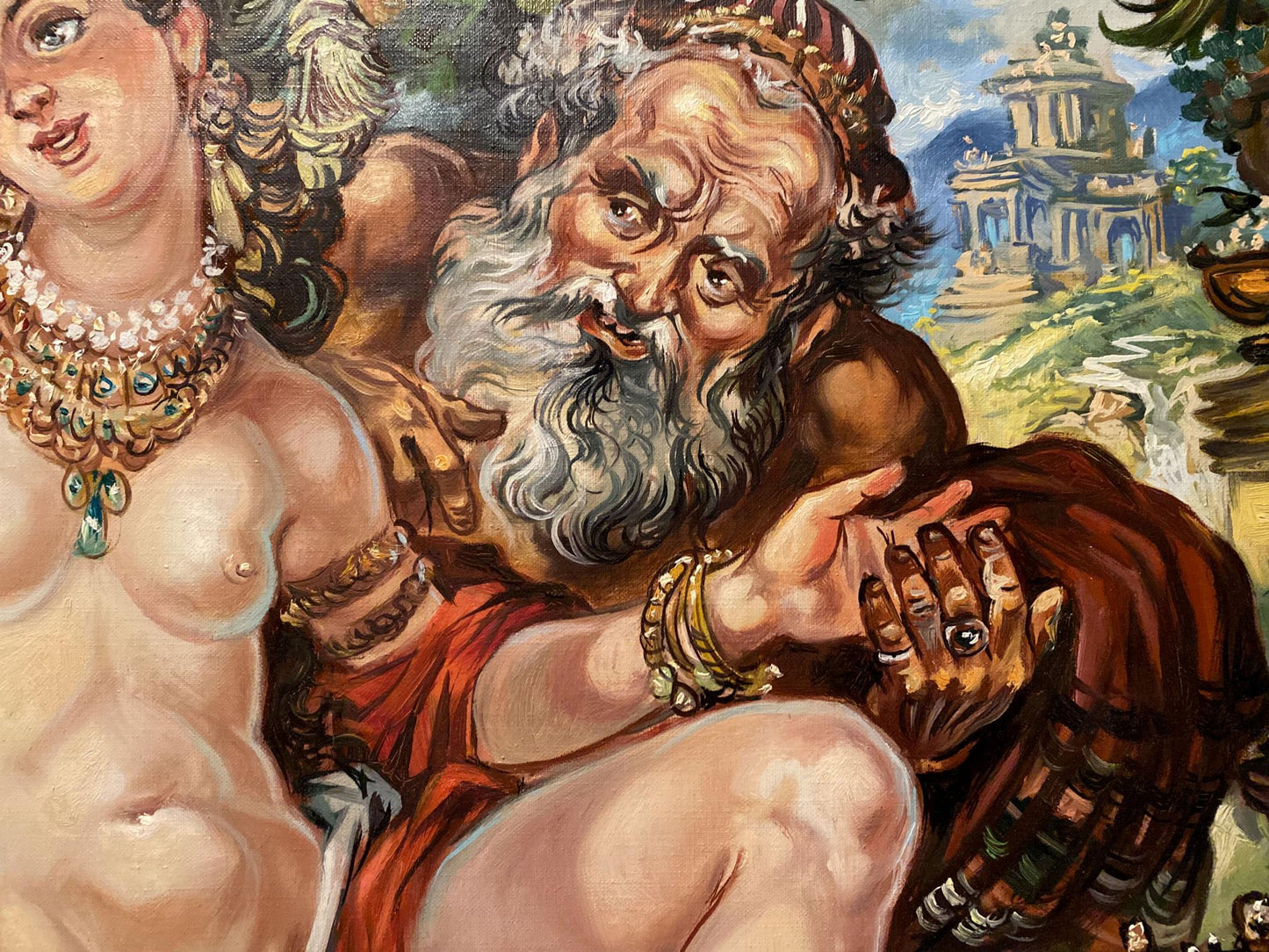 Oil painting of Susanna and the Elders by Alexander Arkadievich Litvinov