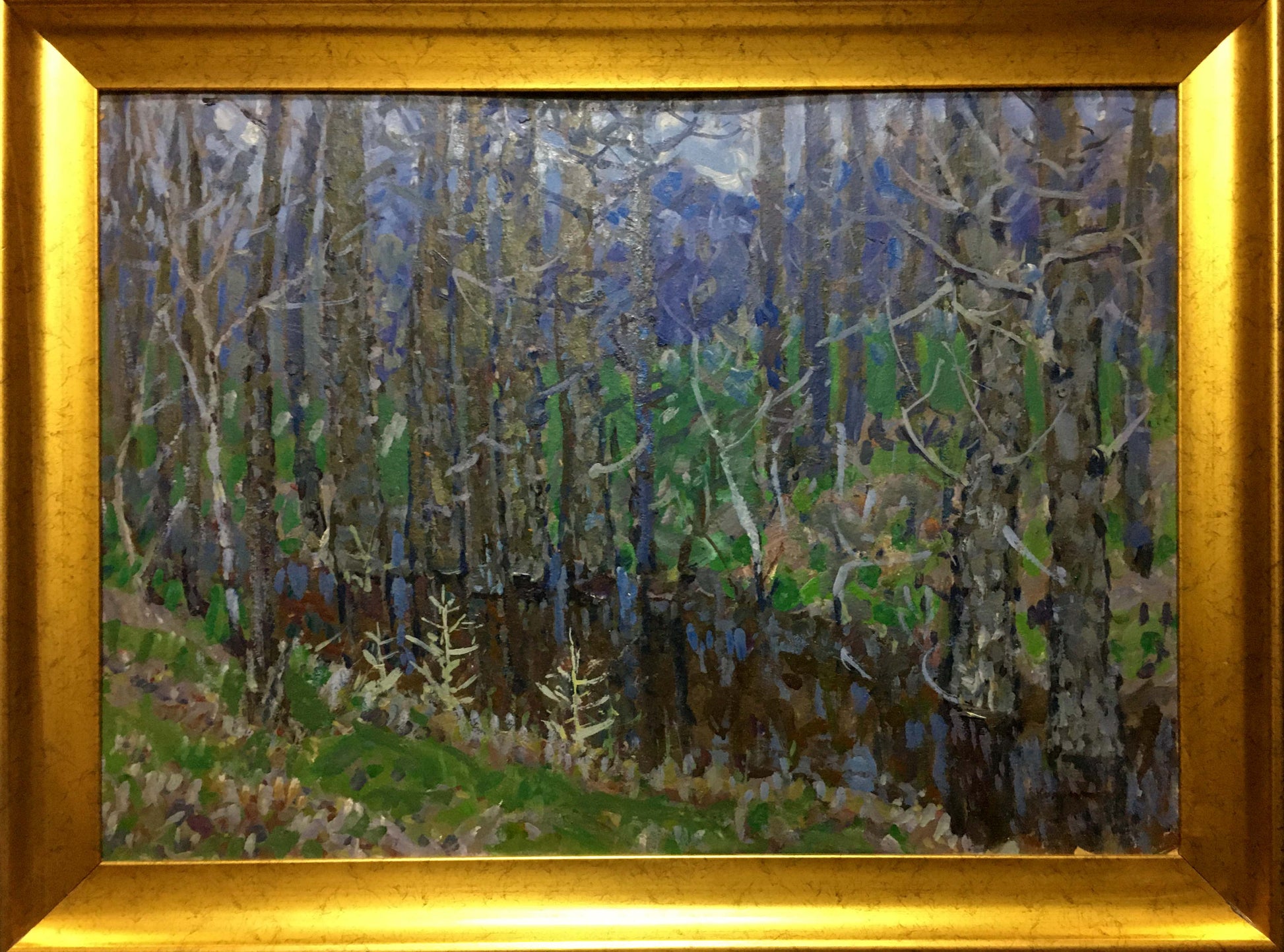 Oil painting In the Woods by Kolomoitsev Petr Mikhailovich, forest scene