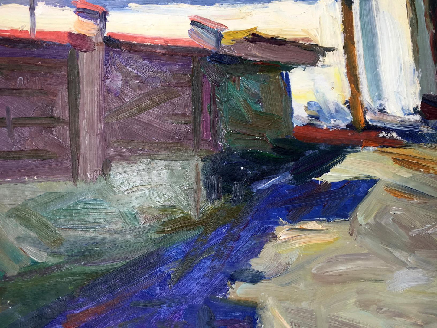 Impressionistic oil painting of deserted street by Kravchuk Roman Stepanovich
