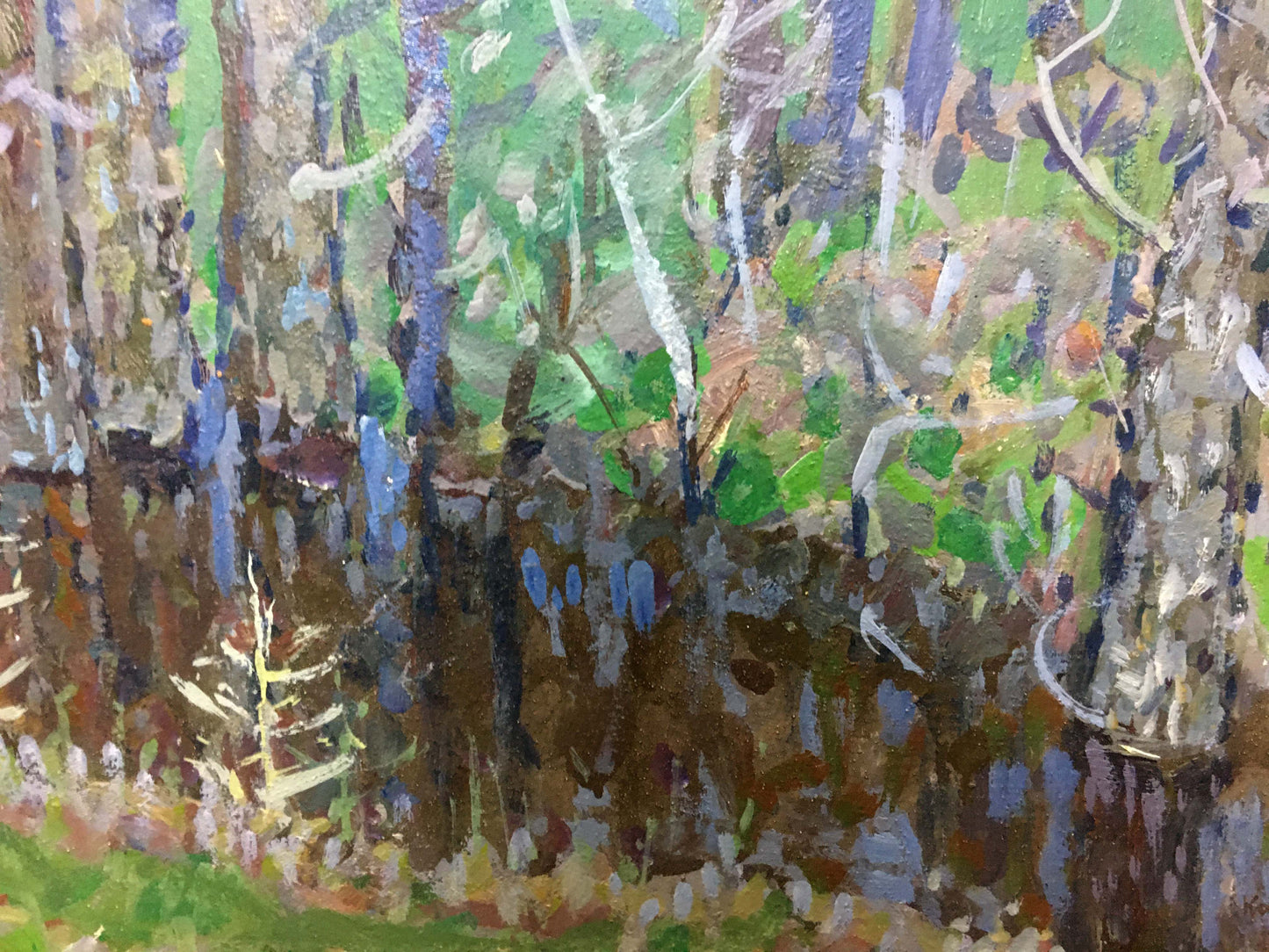 Vibrant impressionist oil painting In the Woods by Kolomoitsev Petr Mikhailovich