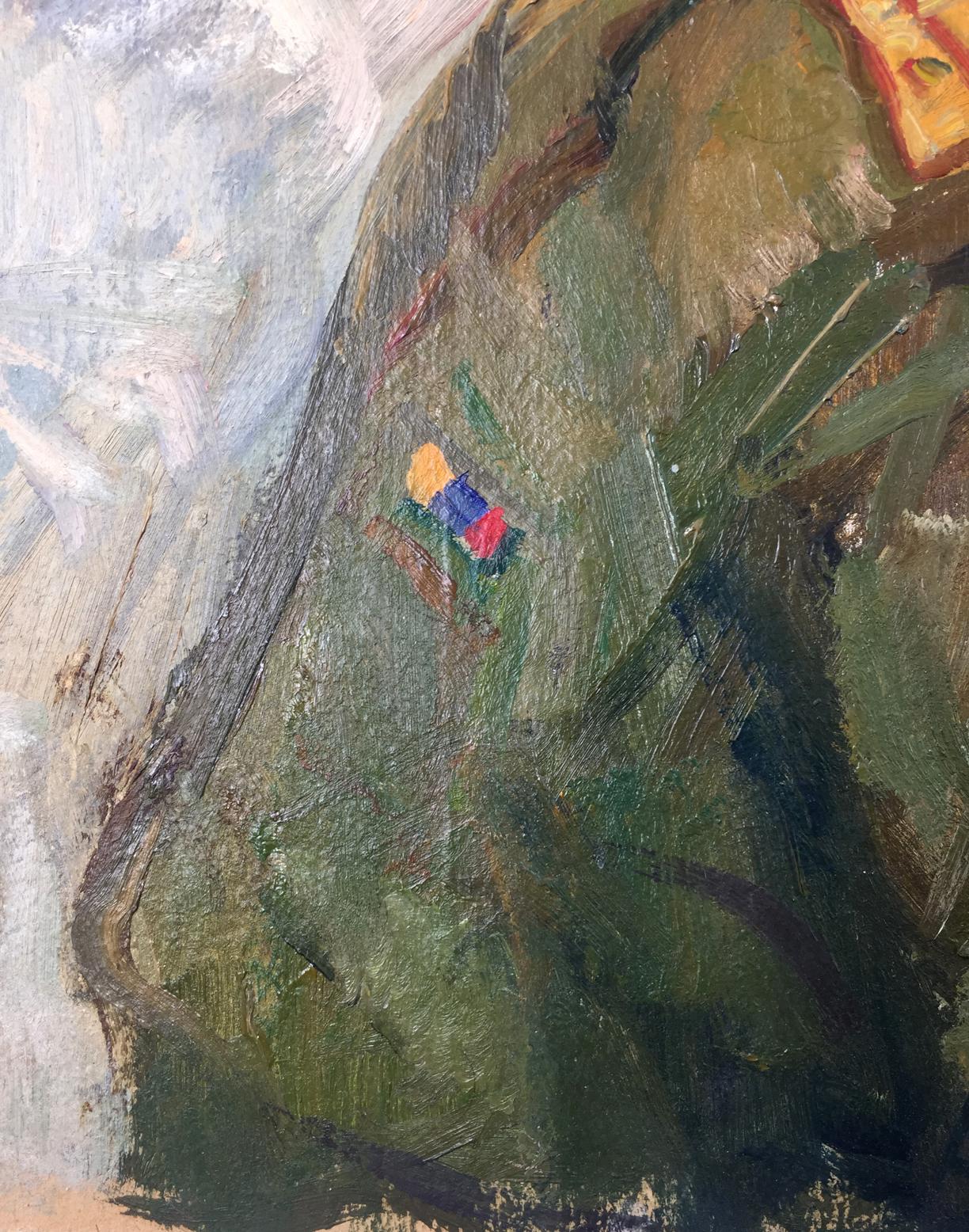 Oil painting Portrait of an officer Vladimir Budnikov abstract textured landscape