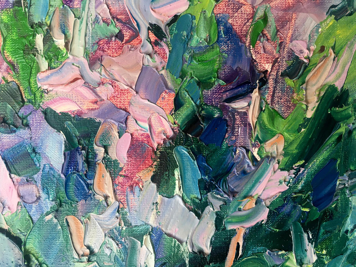 Abstract oil painting spring Flowers landscape 