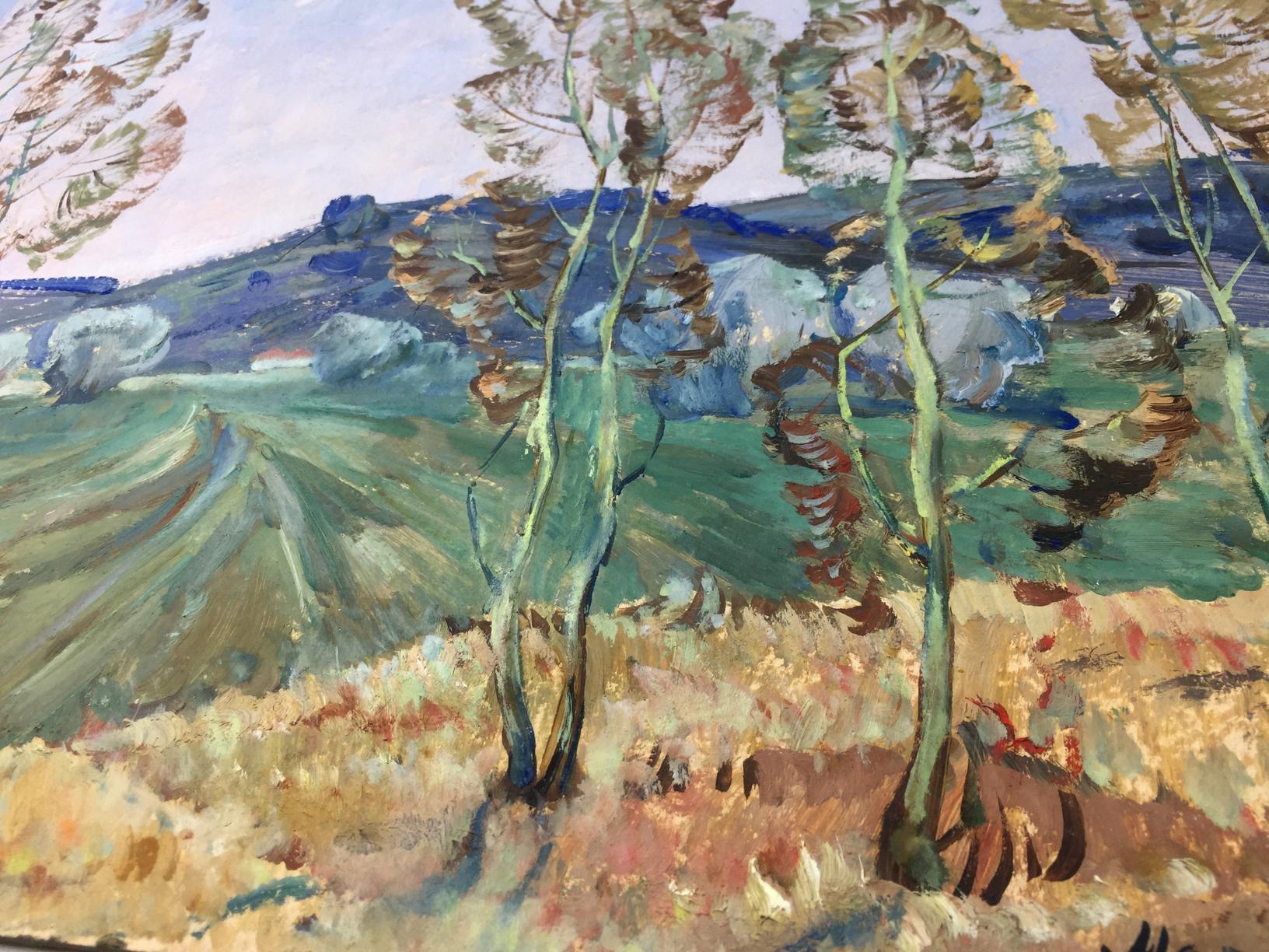 Oil painting Spring Deregus by Marina Mikhailovna, vibrant impressionist trees