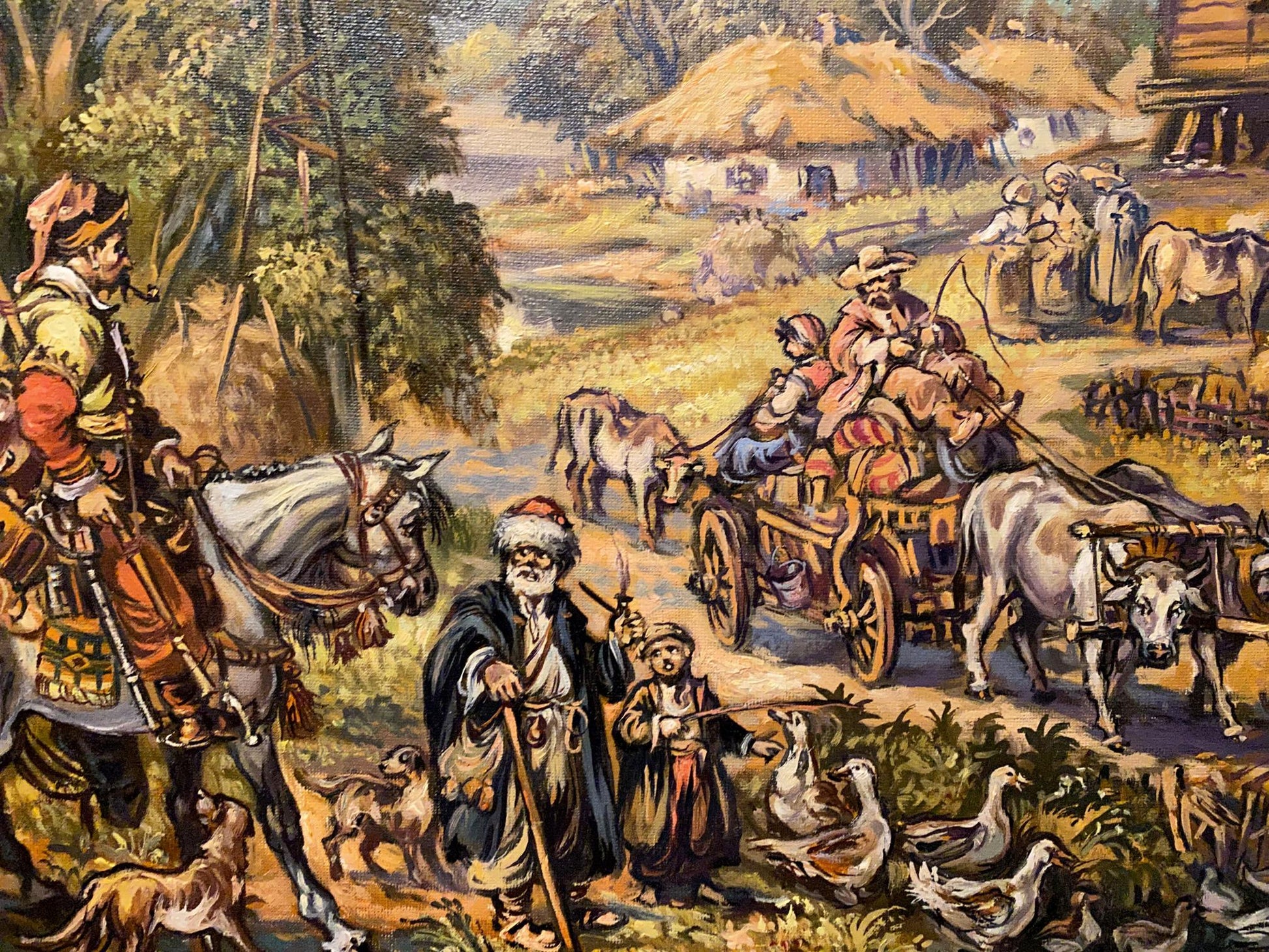 Rustic oil painting On the outskirts of the village by Litvinov
