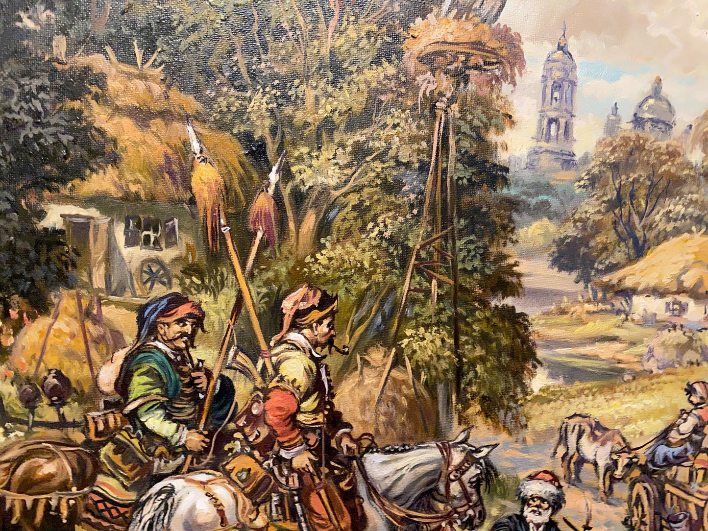 Oil painting On the outskirts of the village by Alexander Arkadievich Litvinov