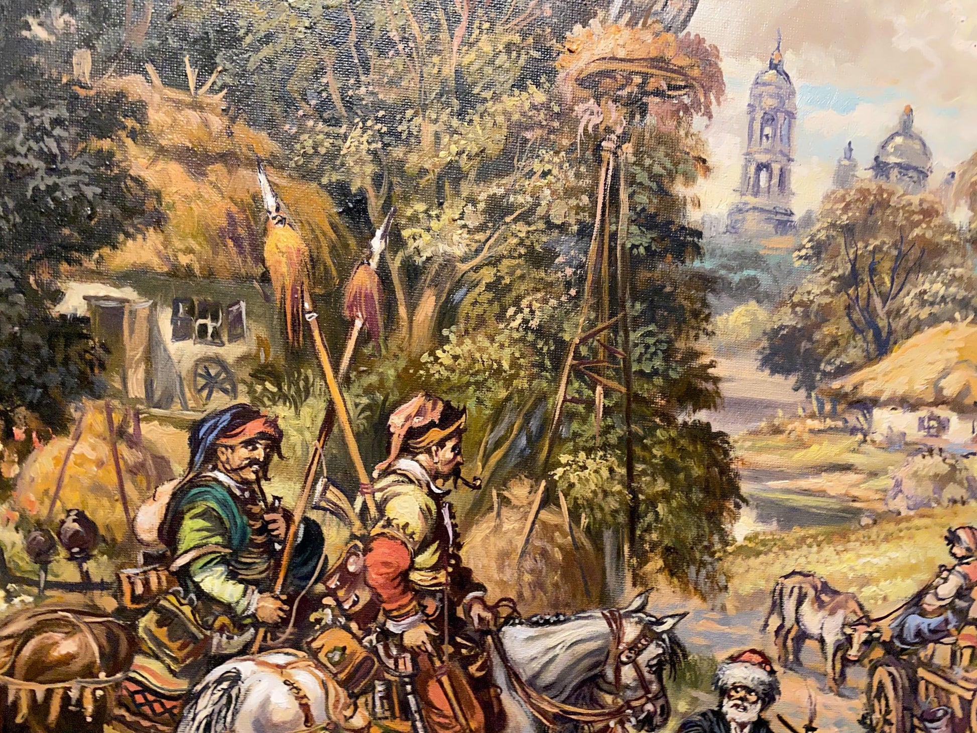 Oil painting On the outskirts of the village by Alexander Arkadievich Litvinov