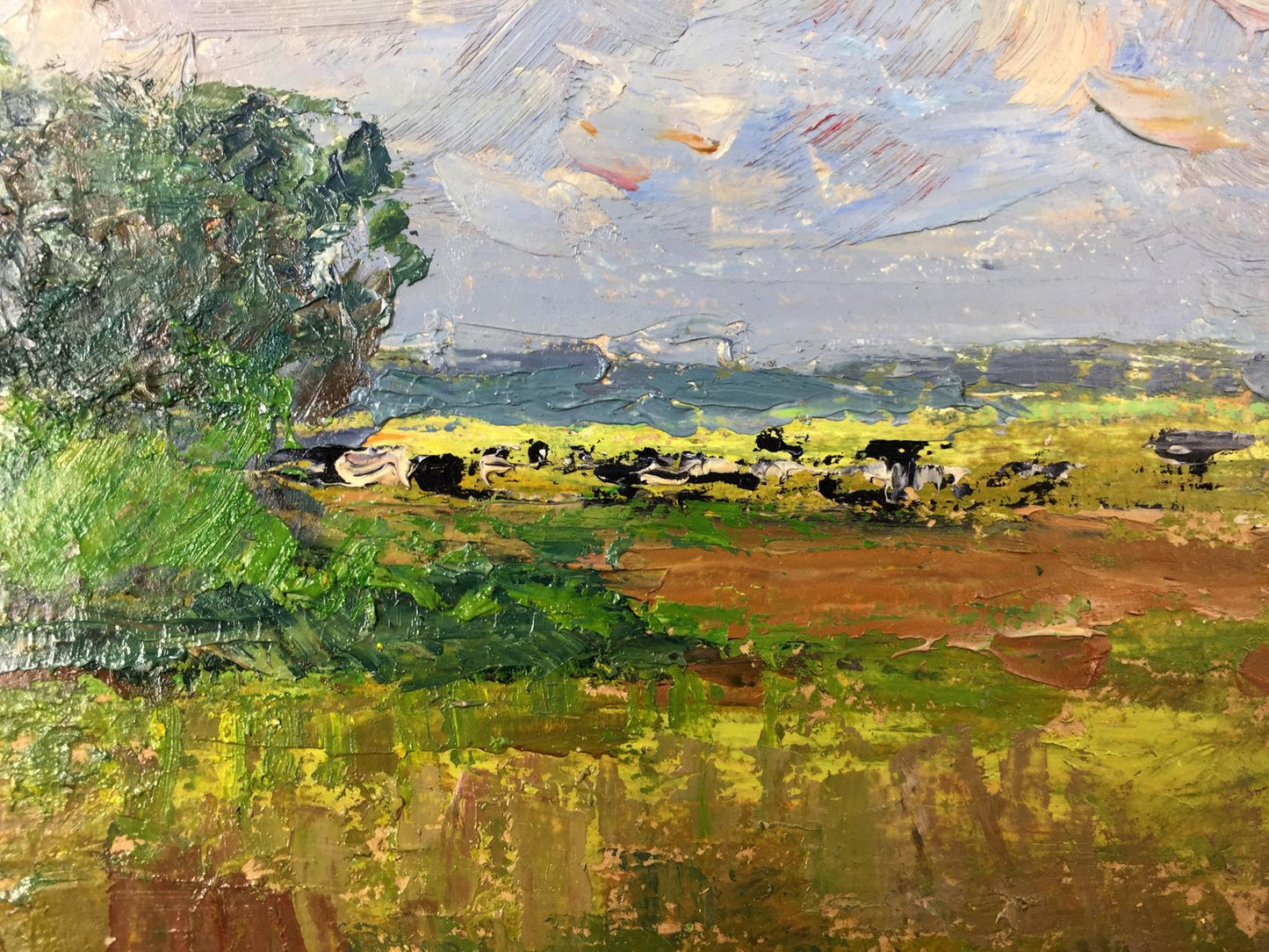 Impressionistic oil painting After the Rain on the Field by Sevastyanov Viktor Grigoryevich