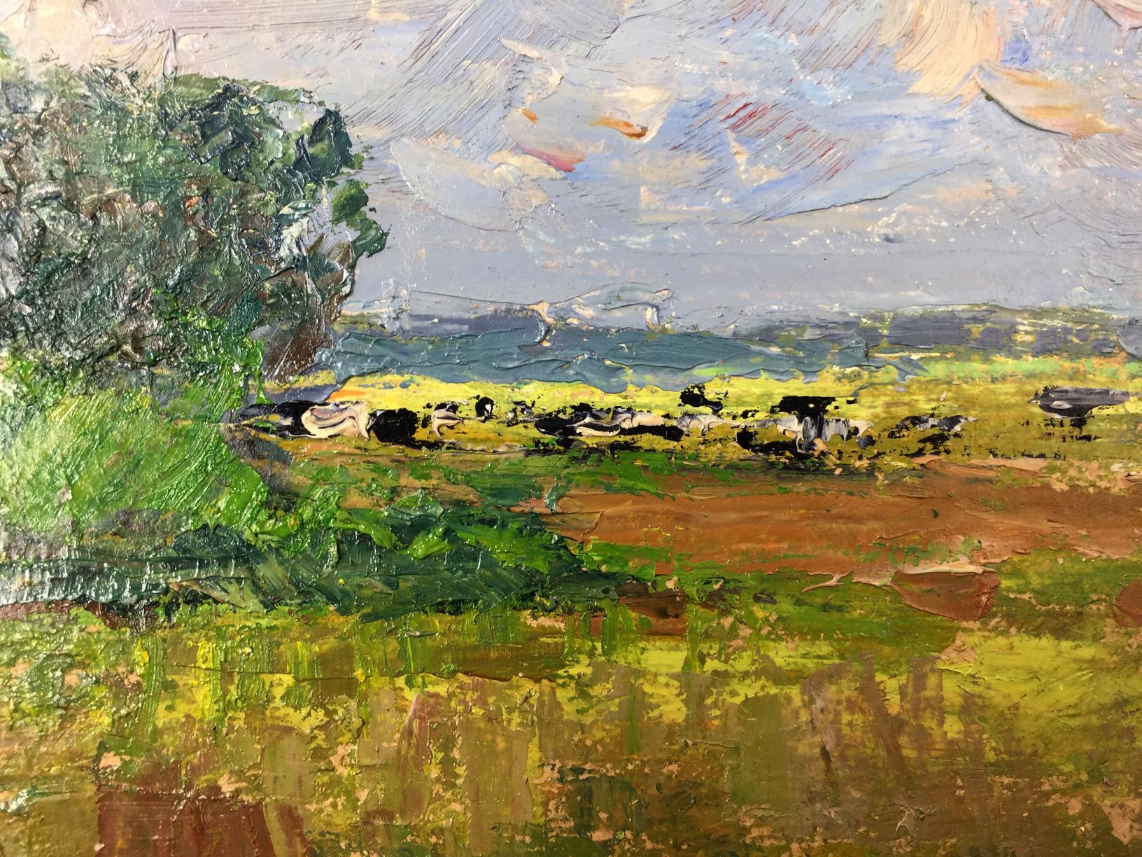 Impressionistic oil painting After the Rain on the Field by Sevastyanov Viktor Grigoryevich