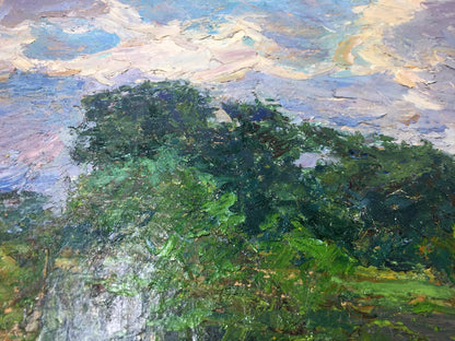 Impressionistic oil painting After the Rain on the Field by Sevastyanov Viktor Grigoryevich