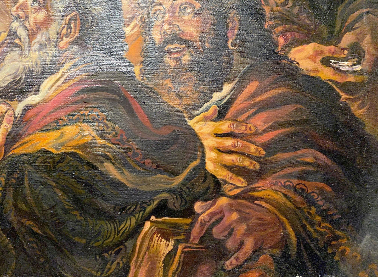 Oil painting Participle by Alexander Arkadievich Litvinov: bearded man in ornate robes