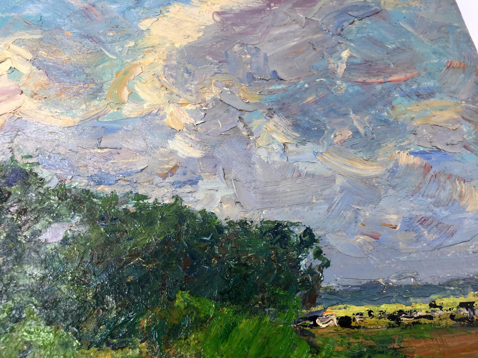 Impressionistic oil painting After the Rain on the Field by Sevastyanov Viktor Grigoryevich