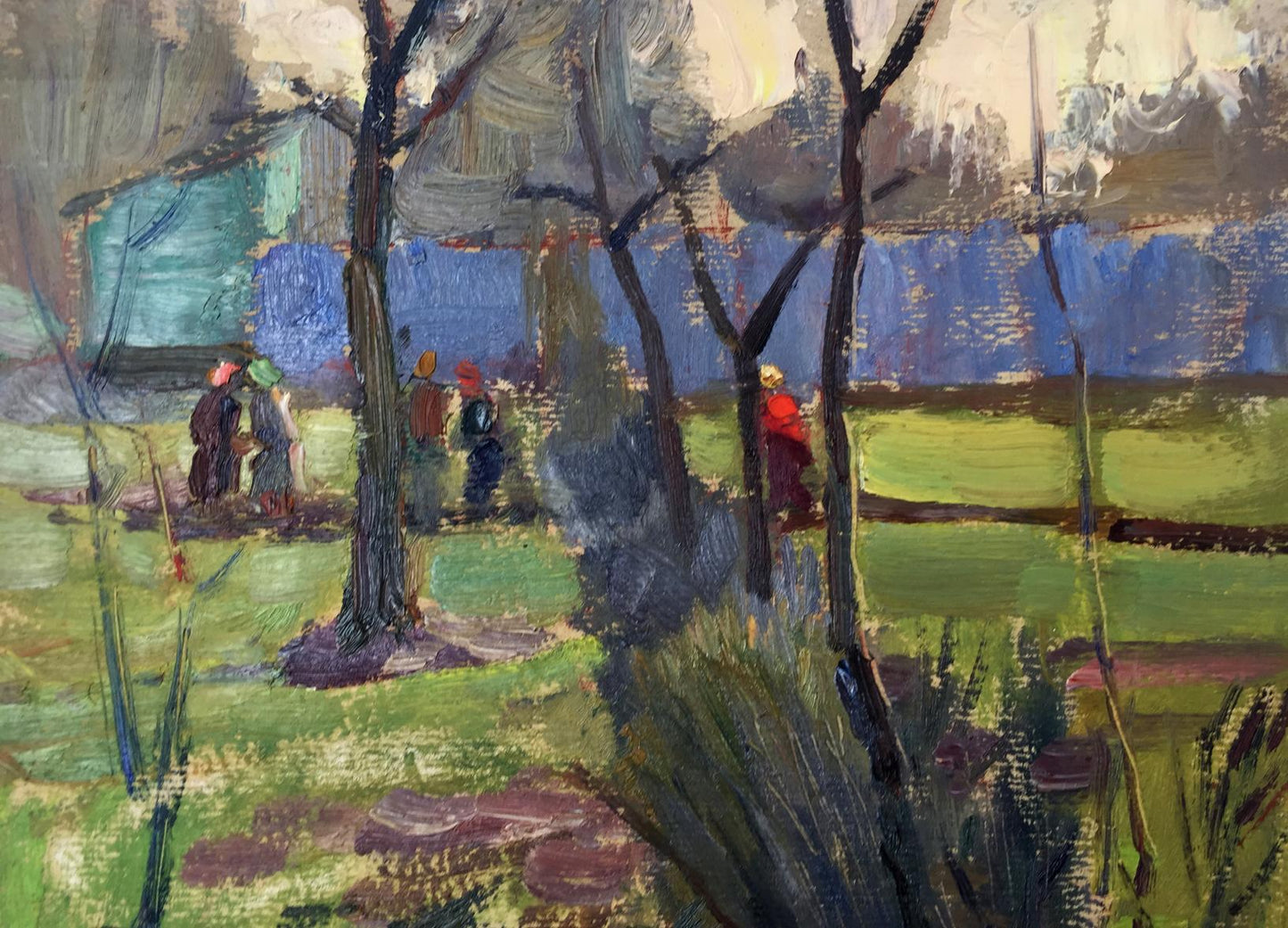 Vibrant impressionist oil painting In the Park by Evgeny Tkachenko