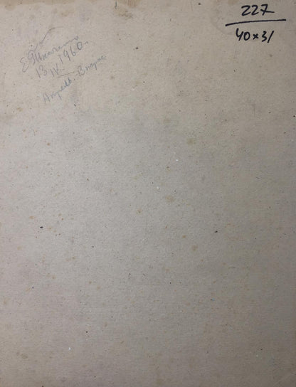 Back of Oil painting In the park Evgeny Nikolaevich Tkachenko with handwritten notes