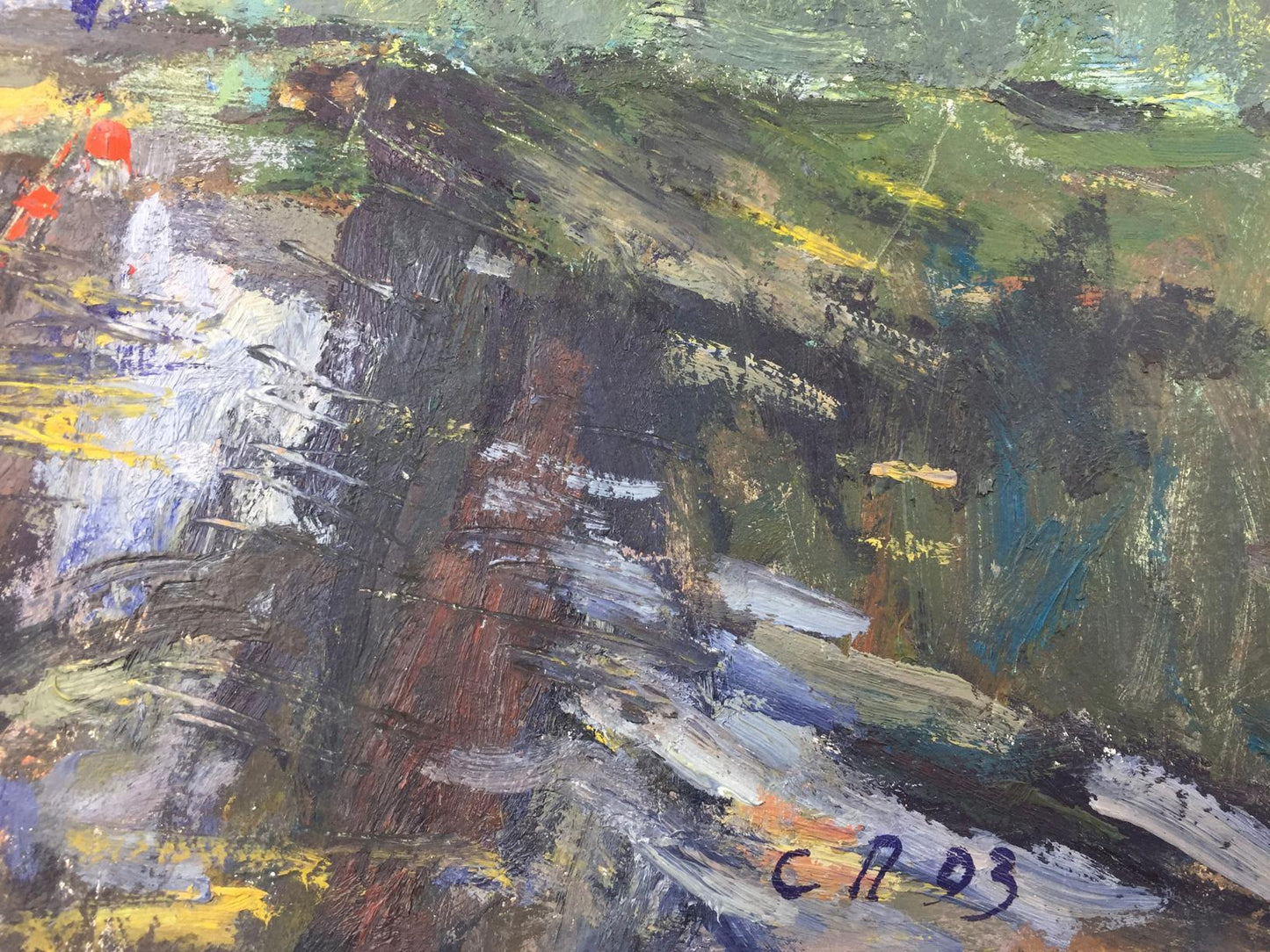 Autumn Petrashevsky oil painting by Stanislav Vasilievich with abstract textured brushstrokes