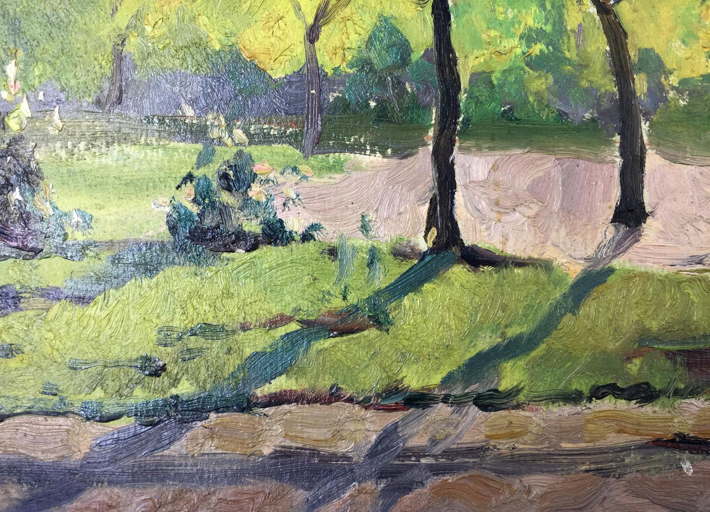 Vibrant impressionist oil painting City Park by Evgeny Nikolaevich Tkachenko