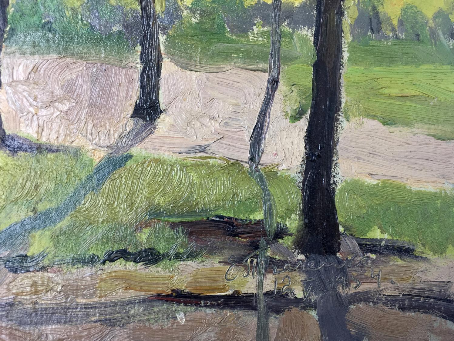 Oil painting of City Park forest by Evgeny Tkachenko