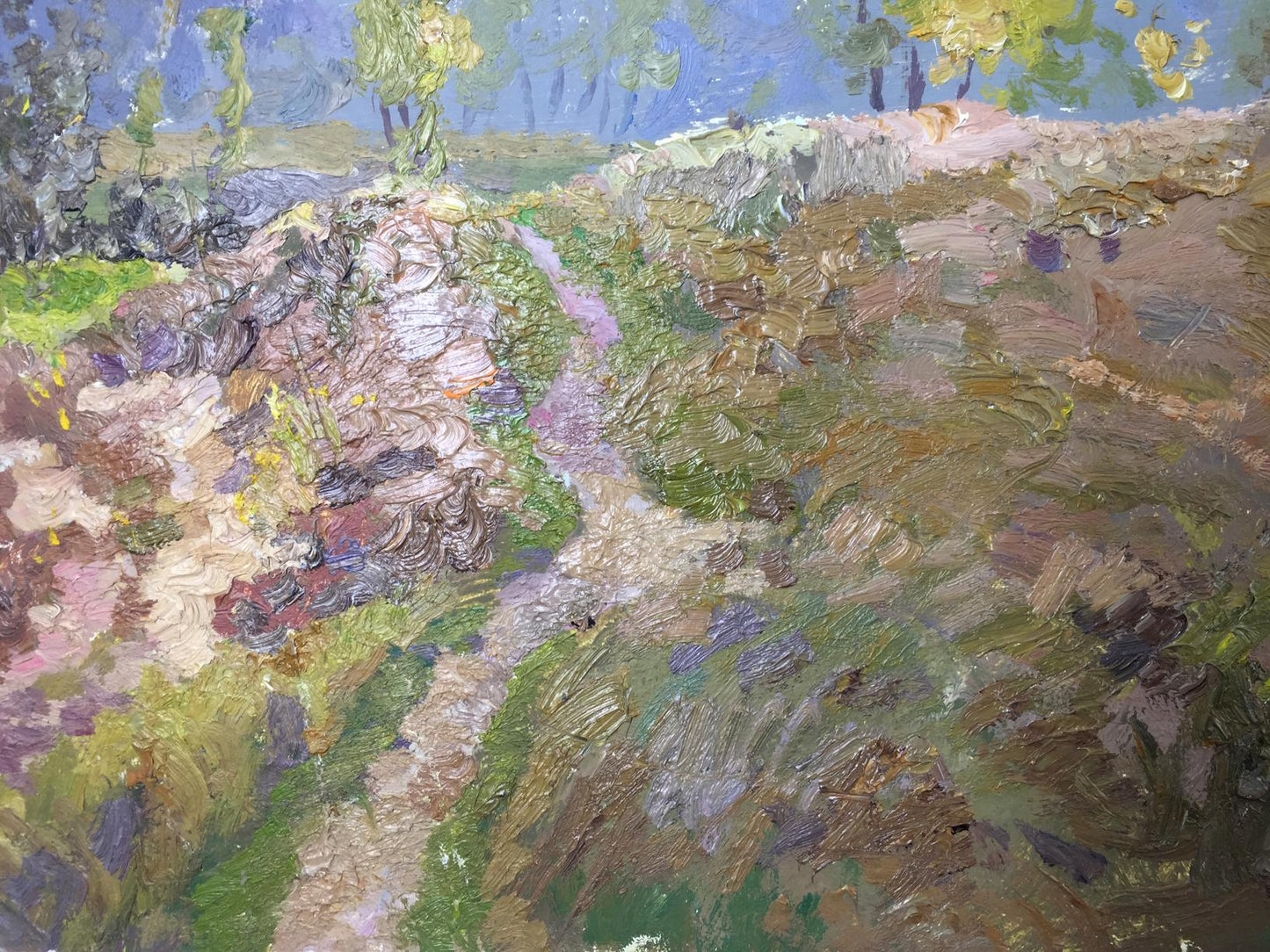 Oil painting Misty Morning by Alexander Fedorovich Mynka, winding path landscape
