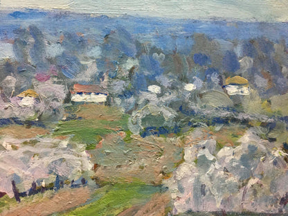 Oil painting Spring landscape by Georgy Kolosovsky impressionistic view