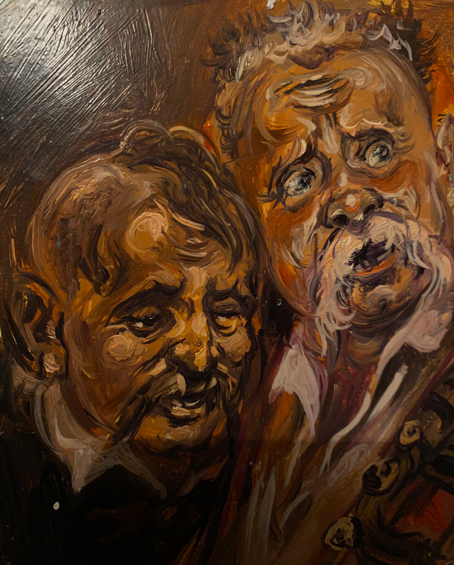 Oil painting Godfathers by Alexander Arkadievich Litvinov textured portrait