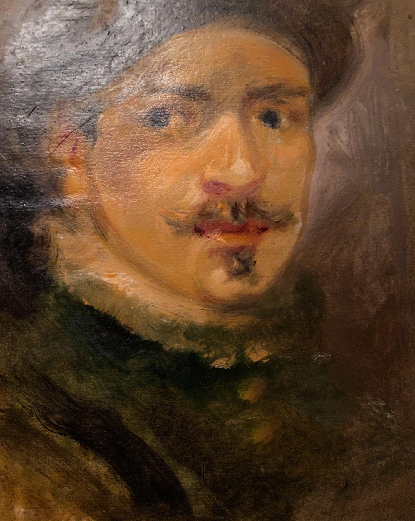 Impressionistic oil portrait of sovereign Alexander Litvinov with blue eyes