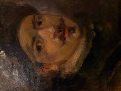 Impressionistic oil portrait of sovereign Alexander Litvinov in warm ochre tones