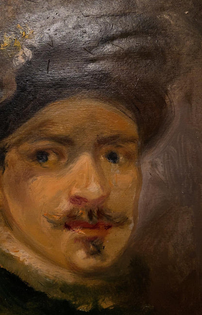 Oil painting portrait of sovereign Alexander Litvinov with mustache