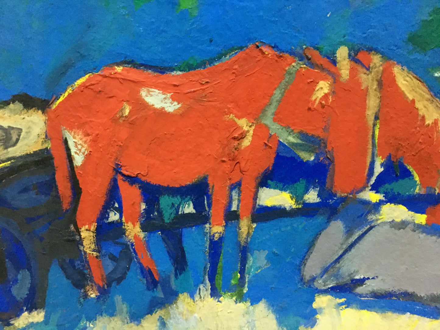 Vibrant orange horse by Pokulity Konstantin Ivanovich oil painting