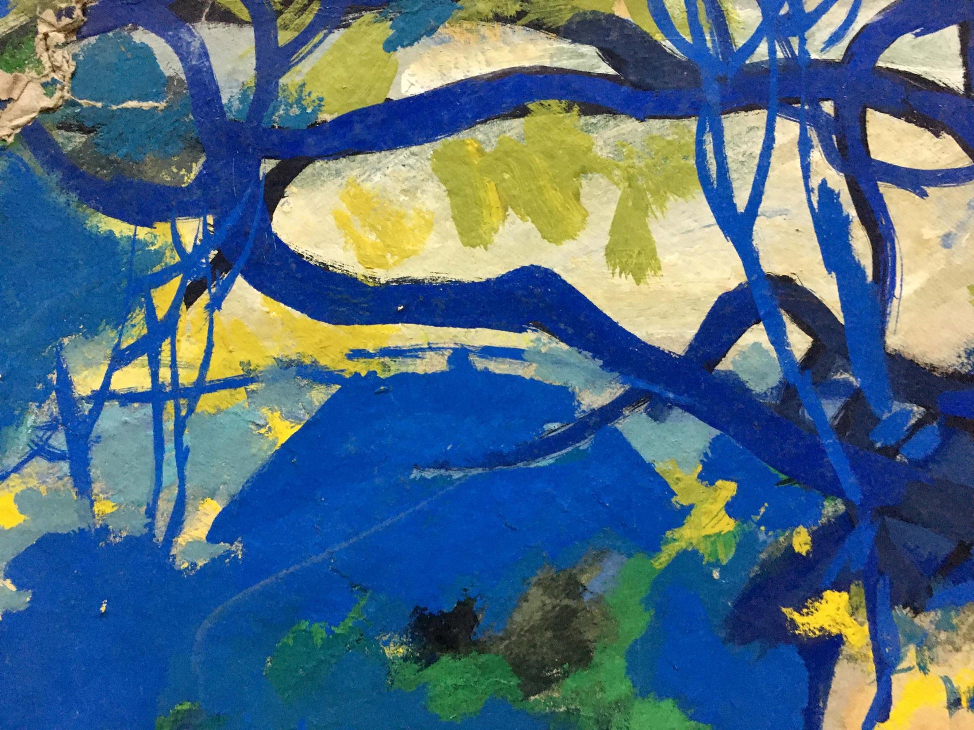 Oil painting Stroll by Pokulity Konstantin Ivanovich with bold blue strokes