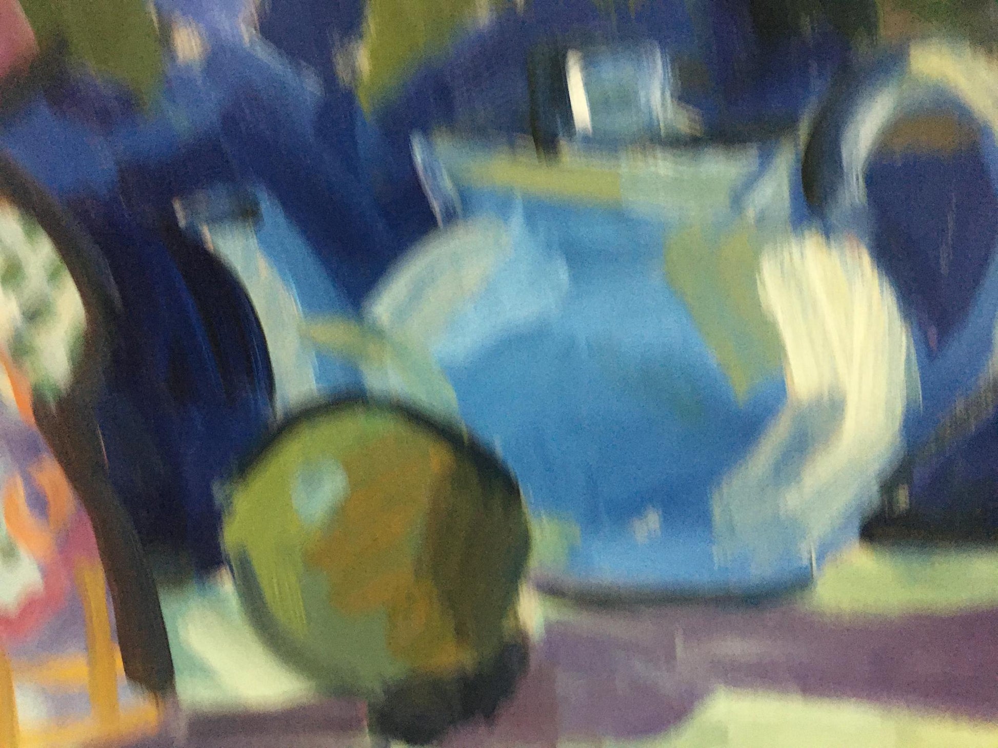 Oil painting of blue ceramic teapot by Beregovoi Alexander Ivanovich