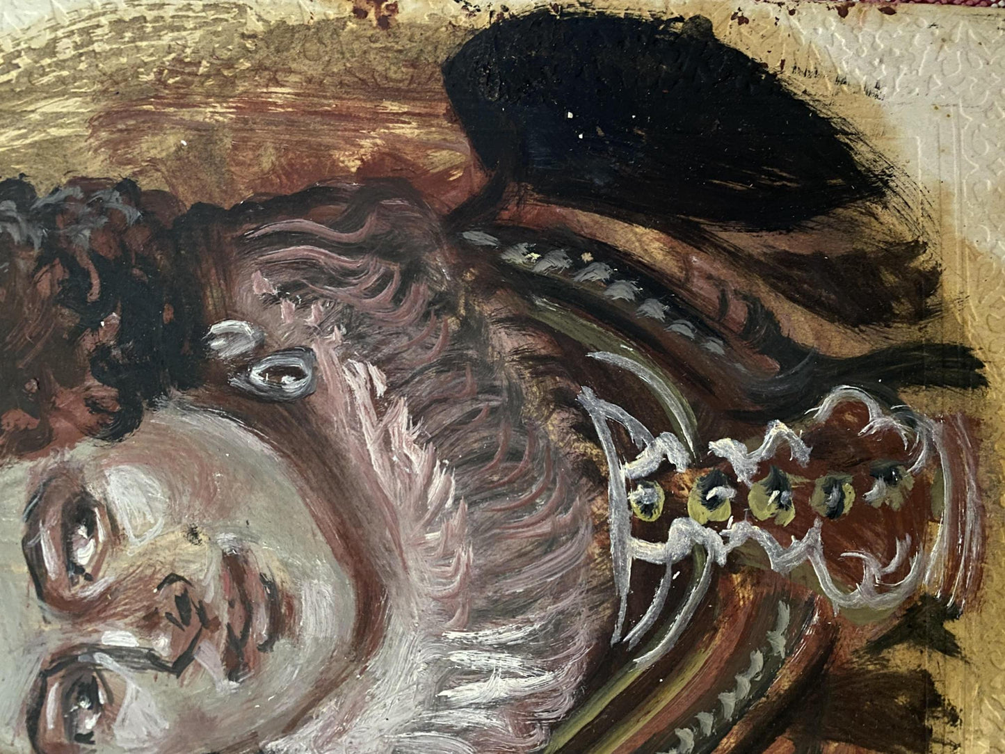 Oil painting Madeleine by Alexander Arkadievich Litvinov, textured womans face