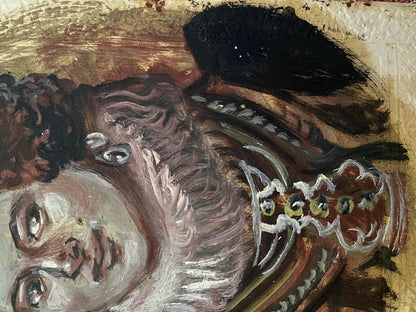 Oil painting Madeleine by Alexander Arkadievich Litvinov, textured womans face