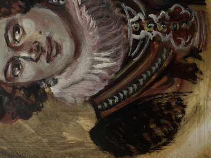 Oil painting by Madeleine Alexander Arkadievich Litvinov of mans textured face