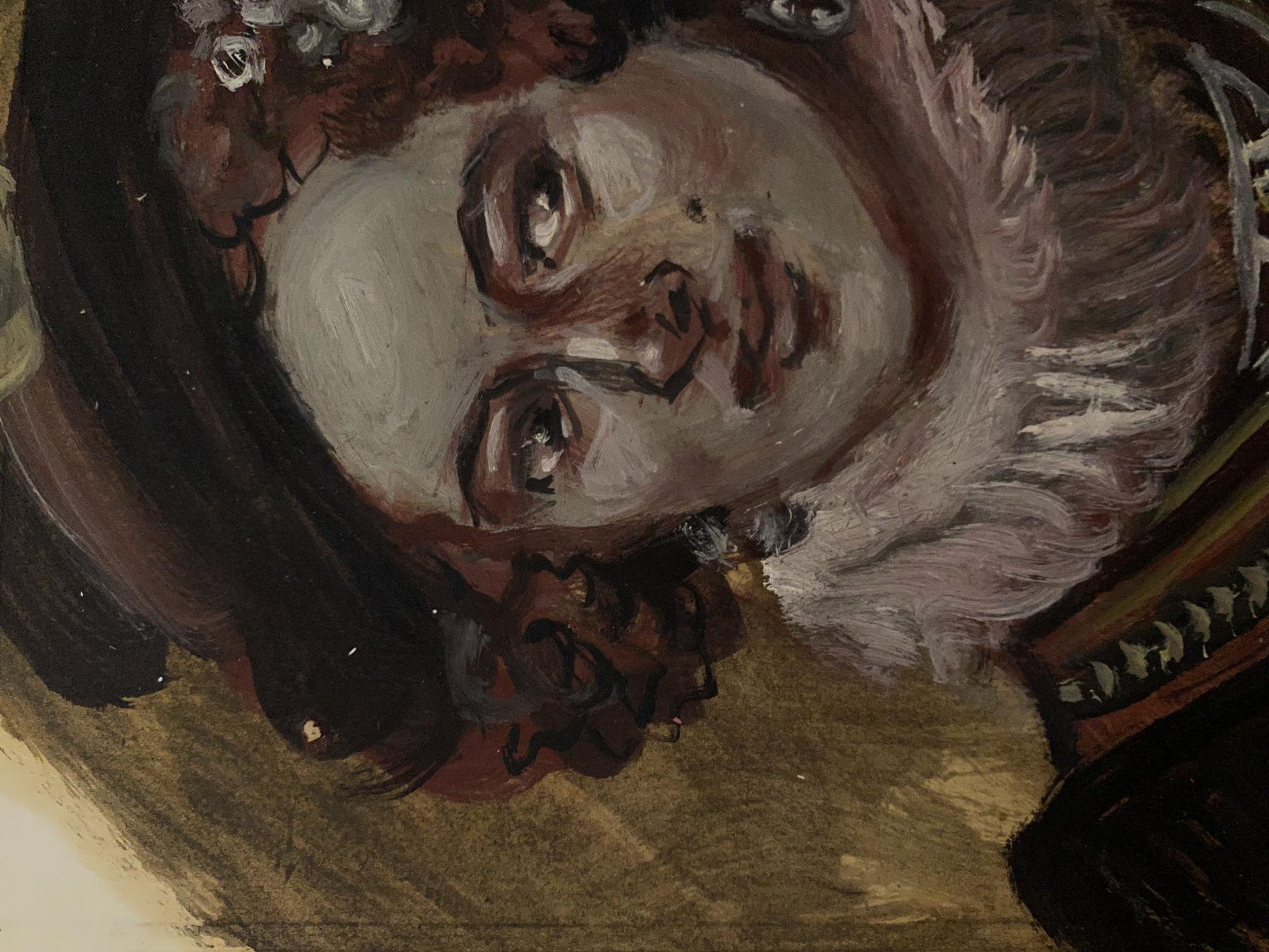 Oil painting of Madeleine by Alexander Arkadievich Litvinov, close-up portrait