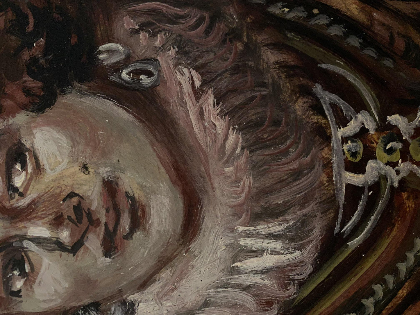 Oil painting of expressive face by Madeleine Alexander Arkadievich Litvinov