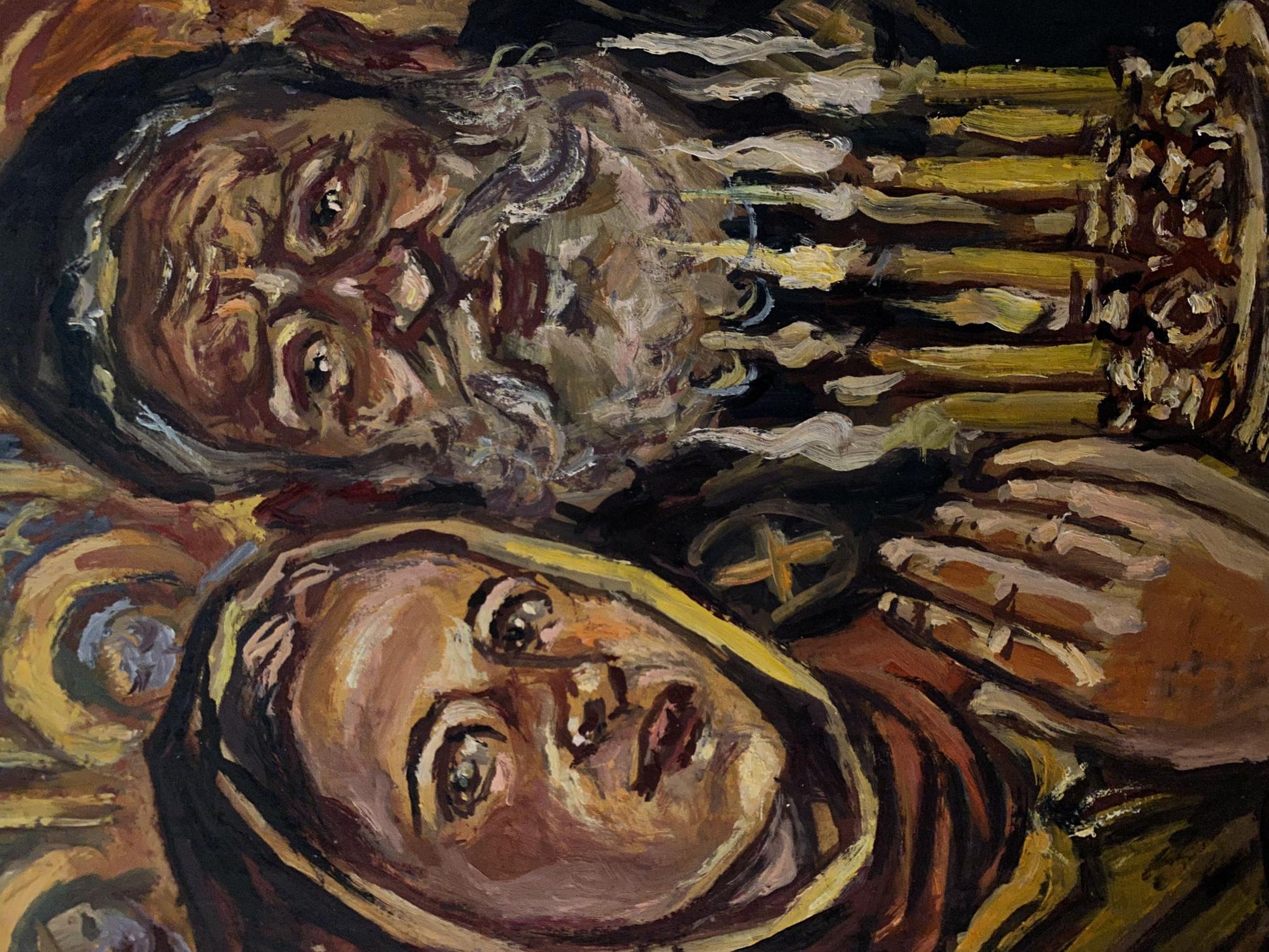 Expressionistic oil painting Oil painting In the Temple by Alexander Arkadievich Litvinov