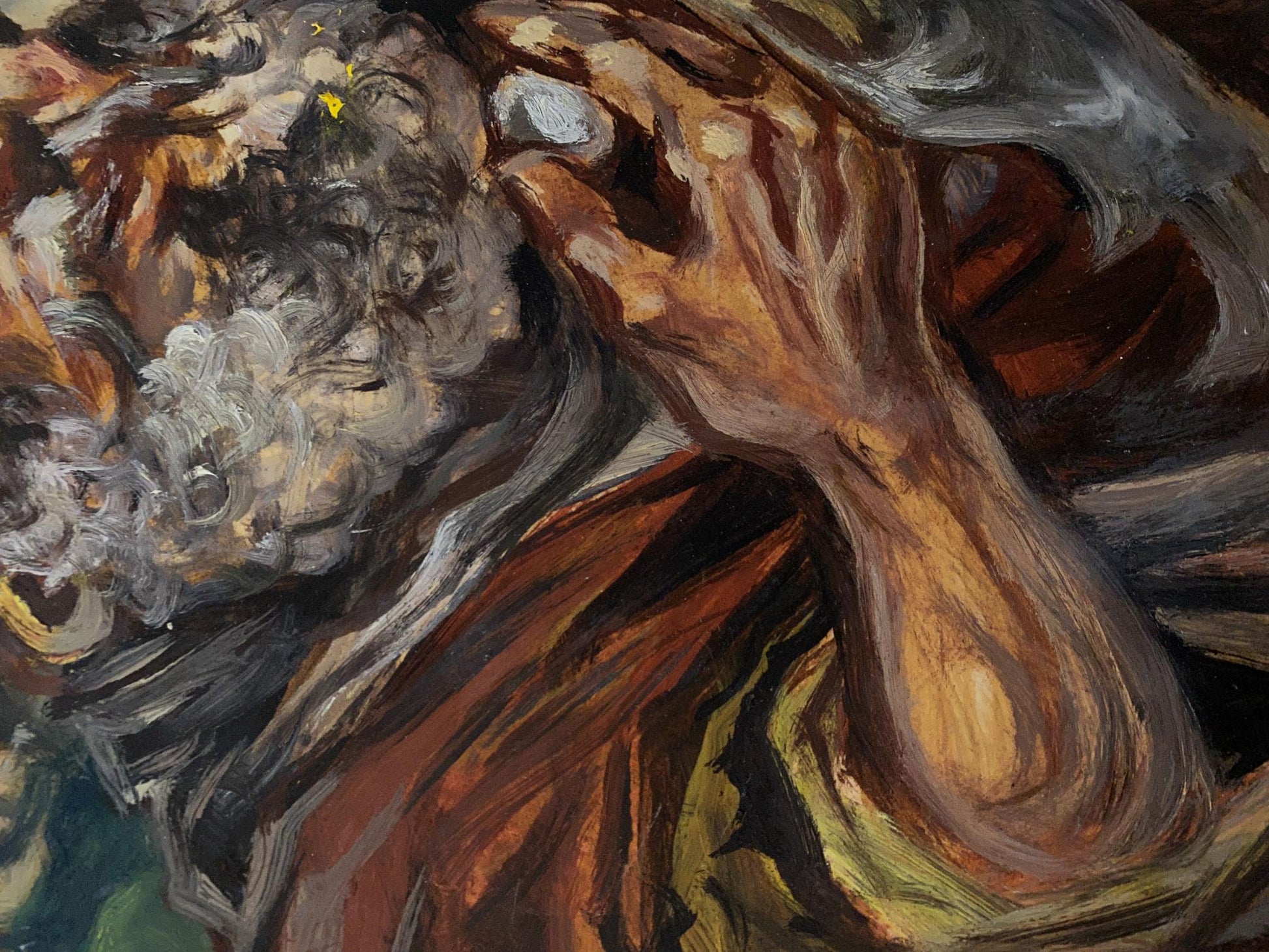 Oil painting of Peter Alexander Arkadievich Litvinov with tangled gray hair