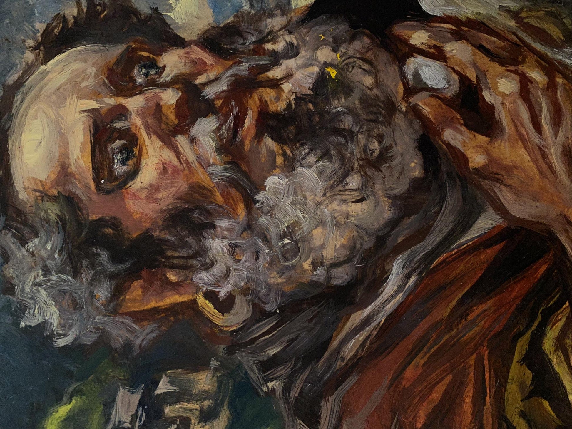 Oil painting of Peter Alexander Arkadievich Litvinov with wild dark hair and beard